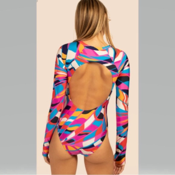 Trina Turk 💕 Rio Zip Up Paddle Suit size XL NWT Paddlebord suit NEW rash… - Picture 2 of 5